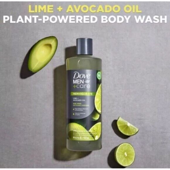 Dove Men Care Reinvigorating Lime + Avocado Oil Body Wash 18 Fl Oz - Picture 2 of 4